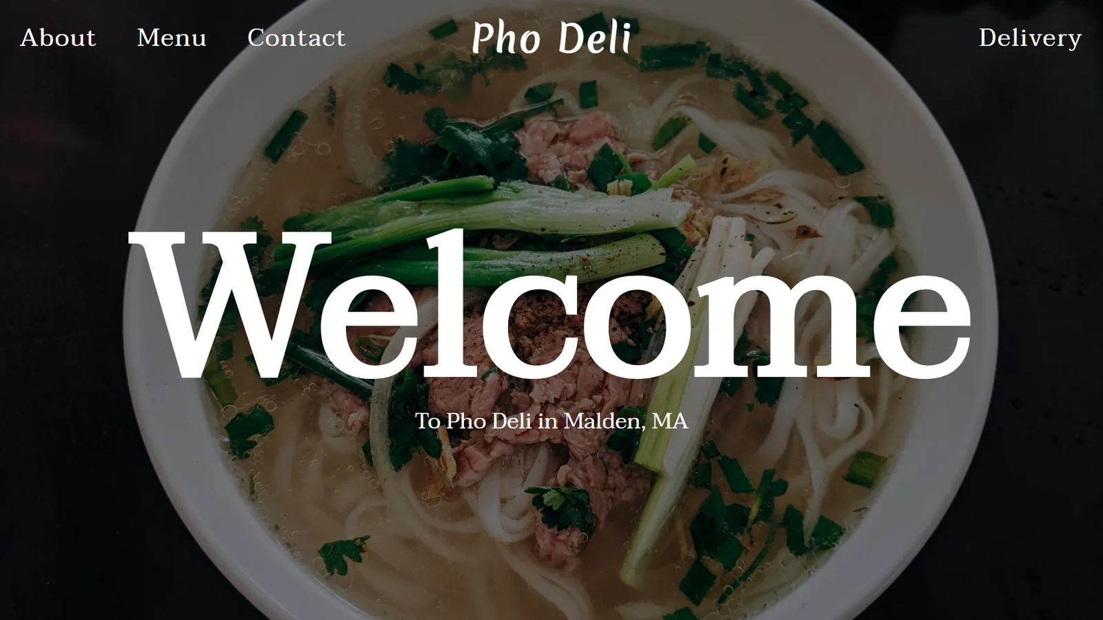 Pho Deli Restaurant Website — Landing page • Seawin Tech